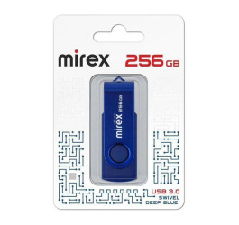 Флешка USB 3.0 Mirex SWIVEL DEEP BLUE 256GB  (ecopack)
