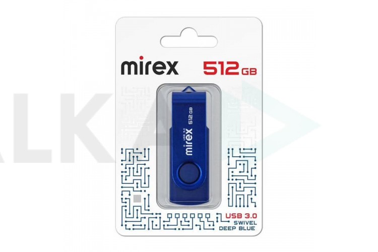 Флешка USB 3.0 Mirex SWIVEL DEEP BLUE 512GB  (ecopack)