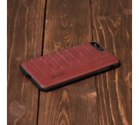 Чехол для Iphone 7 Plus/8 Plus (5.5) кожаный с плетением (бордовый)