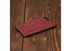 Чехол для Iphone 7 Plus/8 Plus (5.5) кожаный с плетением (бордовый)