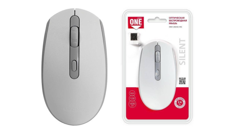 Мышь беспроводная Smartbuy ONE 280AG (SBM-280AG-WG) (бело-серый) Мышь беспроводная Smartbuy ONE 280AG (SBM-280AG-WG) (бело-серый)