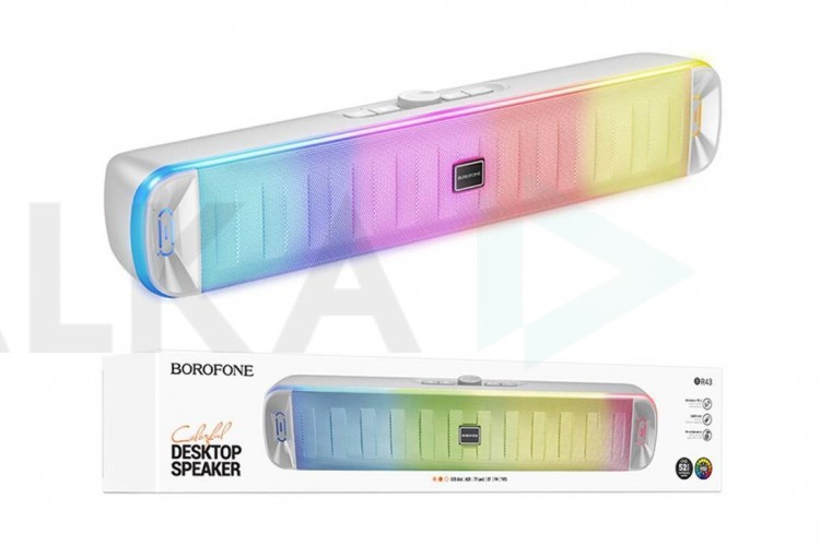 Портативная беспроводная колонка BOROFONE BR43 Colorful desktop (серый)