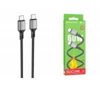 Кабель USB Type-C - USB Type-C BOROFONE BX83, PD60W (черный) 1м силиконовый