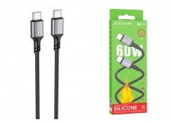 Кабель USB Type-C - USB Type-C BOROFONE BX83, PD60W (черный) 1м силиконовый