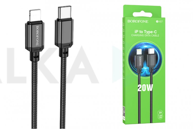 Кабель USB Type-C - Lightning BOROFONE BX87 (черный) 1м