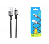 Кабель USB - Lightning BOROFONE BX83 2,4A (черный) 1м (силиконовый)