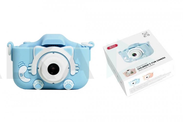 Детский фотоаппарат XO XJ0 Cartoon Dual Lens with Silicone Case Blue