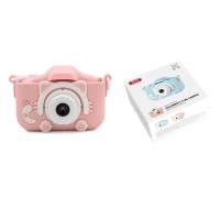 Детский фотоаппарат XO XJ01 Cartoon Dual Lens with Silicone Case pink