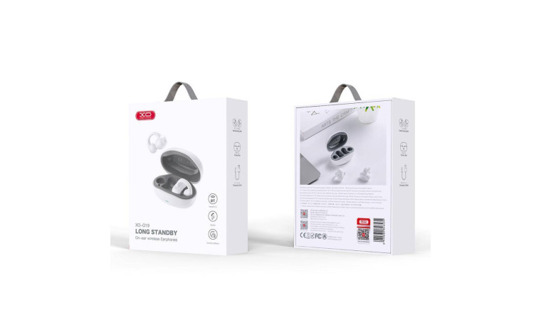 Наушники вакуумные беспроводные XO G19 Airship Clip Ear Long Range TWS White Наушники вакуумные беспроводные XO G19 Airship Clip Ear Long Range TWS White