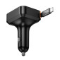 Автомобильное зарядное устройство BOROFONE NZ18 Guardian PD65W (USB - Type-C) с выдвижным кабелем Type-C (черный)