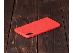 Чехол для iPhone X с полосками (красный)