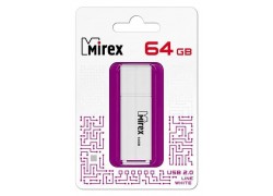 Флешка USB 2.0 Mirex LINE WHITE 64GB (ecopack)