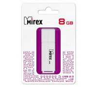 Флешка USB 2.0 Mirex LINE WHITE 8GB (ecopack)