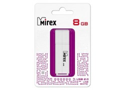 Флешка USB 2.0 Mirex LINE WHITE 8GB (ecopack)
