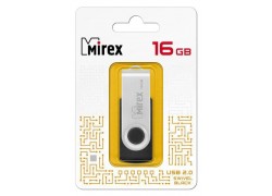 Флешка USB 2.0 Mirex SWIVEL BLACK 16GB (ecopack)