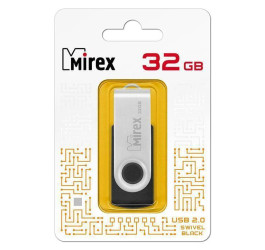 Флешка USB 2.0 Mirex SWIVEL BLACK 32GB (ecopack)