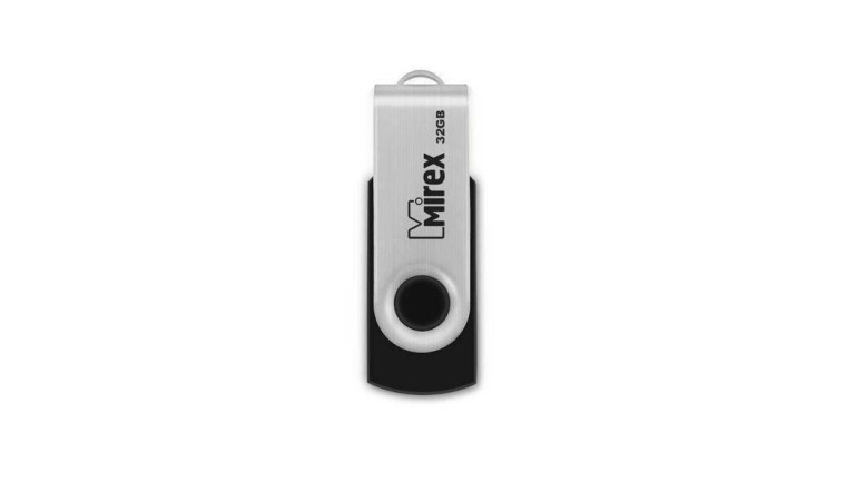 Флешка USB 2.0 Mirex SWIVEL BLACK 32GB (ecopack) Флешка USB 2.0 Mirex SWIVEL BLACK 32GB (ecopack)