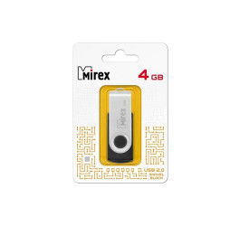 Флешка USB 2.0 Mirex SWIVEL BLACK 4GB (ecopack)