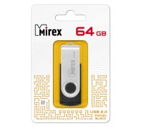 Флешка USB 2.0 Mirex SWIVEL BLACK 64GB (ecopack)