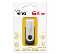 Флешка USB 2.0 Mirex SWIVEL BLACK 64GB (ecopack)
