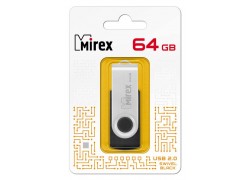 Флешка USB 2.0 Mirex SWIVEL BLACK 64GB (ecopack)
