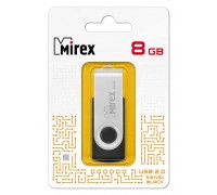 Флешка USB 2.0 Mirex SWIVEL BLACK 8GB (ecopack)