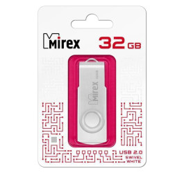 Флешка USB 2.0 Mirex SWIVEL WHITE 32GB (ecopack)