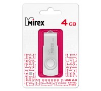 Флешка USB 2.0 Mirex SWIVEL WHITE 4GB (ecopack)