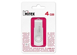 Флешка USB 2.0 Mirex SWIVEL WHITE 4GB (ecopack)