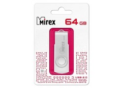 Флешка USB 2.0 Mirex SWIVEL WHITE 64GB (ecopack)