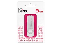 Флешка USB 2.0 Mirex SWIVEL WHITE 8GB (ecopack)