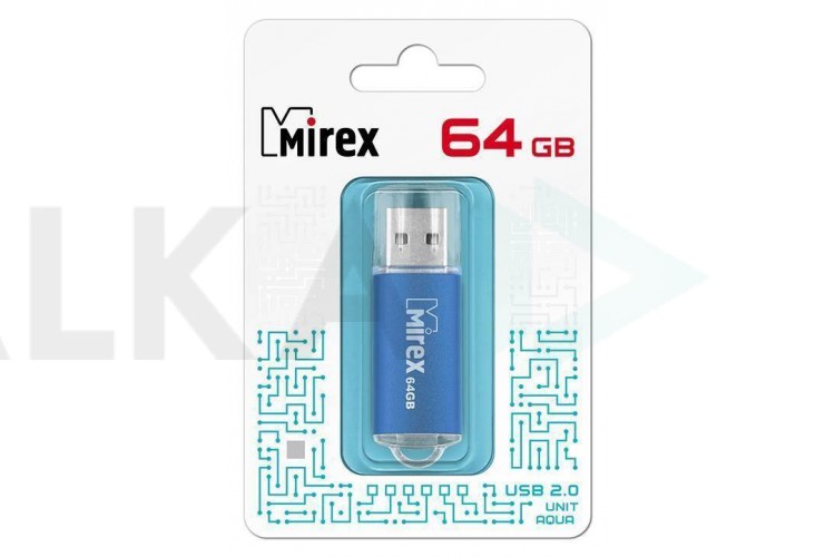 Флешка USB 2.0 Mirex UNIT AQUA 64GB (ecopack)