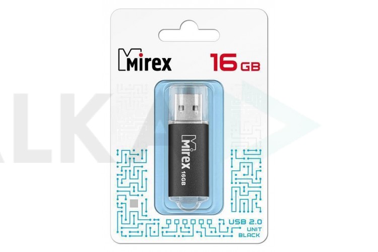 Флешка USB 2.0 Mirex UNIT BLACK 16GB (ecopack)