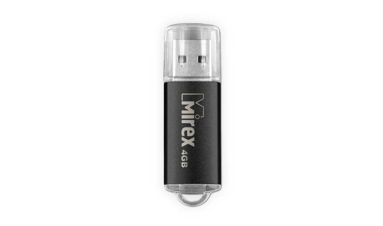 Флешка USB 2.0 Mirex UNIT BLACK 4GB (ecopack) Флешка USB 2.0 Mirex UNIT BLACK 4GB (ecopack)
