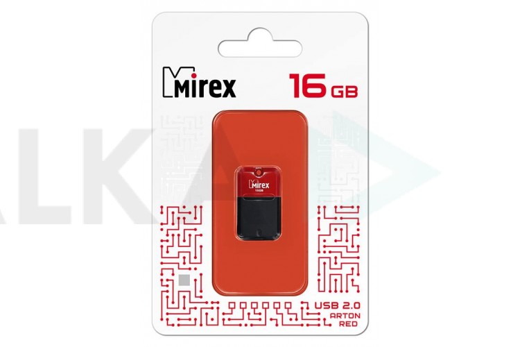 Флешка USB 2.0 Mirex ARTON RED 16GB (ecopack)