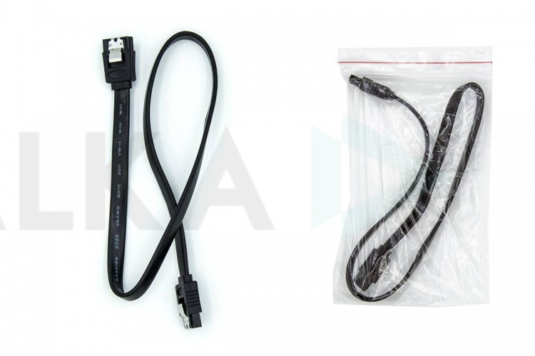 Кабель SATA 3.0 (папа - папа) 40 см с фиксатором (черный)