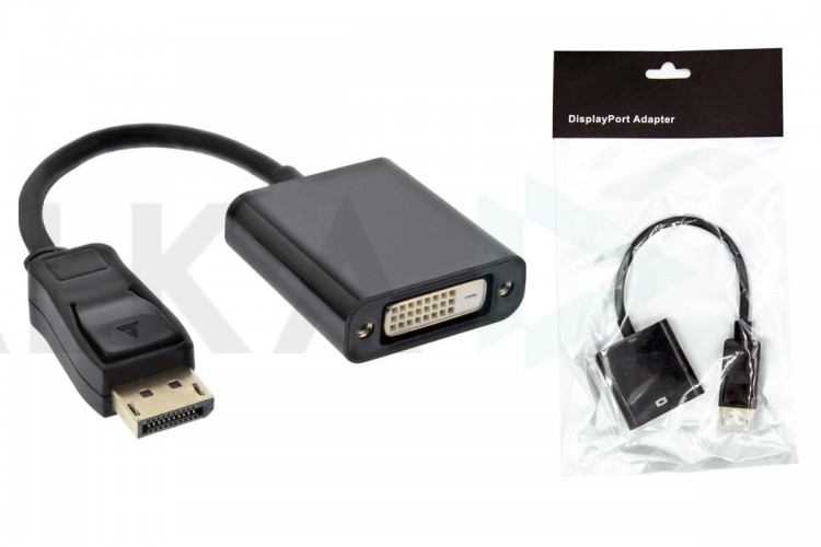 Конвертер переходник DisplayPort (папа) - DVI-I (мама)