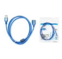 Кабель USB 2.0 удлинитель Type-A (папа - мама) 0,3 м синий