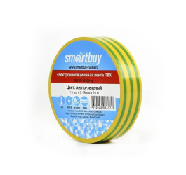 Изолента Smartbuy,  0.18х19мм, 20 метров, желто-зеленая (SBE-IT-19-20-yg)