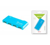 USB 2.0 Хаб Smartbuy 6110, 4 порта, голубой (SBHA-6110-B)