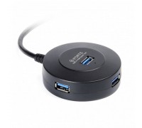 USB 3.0 хаб, 4 порта, СуперЭконом круглый, черный, SBHA-7314-B/50