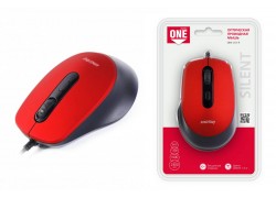 Мышь проводная беззвучная Smartbuy ONE 265-R красная (SBM-265-R) / 40