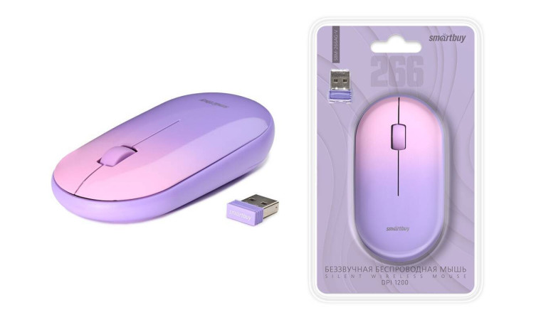 Мышь беспроводная Smartbuy 266AG фиолетовый градиент (SBM-266AG-V) / 40