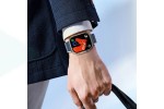 Ремешок для Apple Watch HOCO AS102 Жидкий силиконовый магнитный ремешок для часов iWatch (38/40/41 мм) (светлый с оранжевым)
