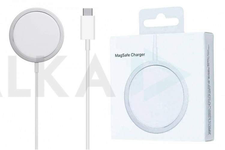Беспроводное магнитное зарядное устройство Apple MagSafe с оплеткой (белый) (or.)