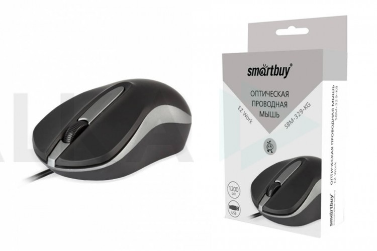 Мышь проводная Smartbuy ONE 329 (SBM-329-KG) (черно-серый)