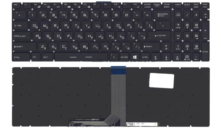 Клавиатура для ноутбука MSI GT72 черная с 7-цветной подсветкой Клавиатура для ноутбука MSI GT72 черная с 7-цветной подсветкой