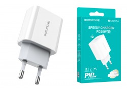 Сетевое зарядное устройство USB-C BOROFONE BA38A Plus Speedy PD20W port (белый)