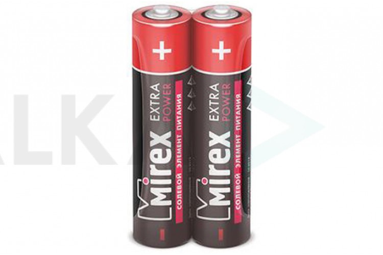 Батарейка солевая Mirex R03 / AAA 1,5V  цена за 2 шт (2/60/2400), shrink (23702-ER03-S2)