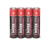 Батарейка солевая Mirex R03 / AAA 1,5V  цена за 4 шт (4/60/2400), shrink (23702-ER03-S4)